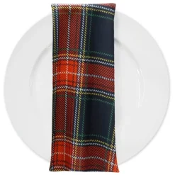 Plaid (Poly Print) Table Napkin in Red and Green