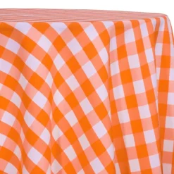 Polyester Checker (Gingham) Table Linen in Orange