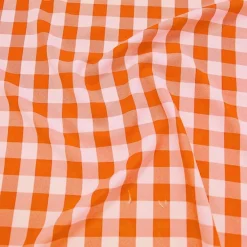 Polyester Checker (Gingham) Table Runner in Orange