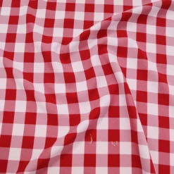 Polyester Checker (Gingham) Table Linen in Red