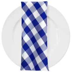 Polyester Checker (Gingham) Table Napkin in Navy