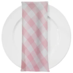 Polyester Checker (Gingham) Table Napkin in Pink