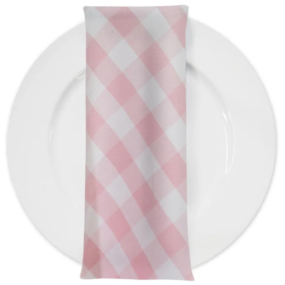 Polyester Checker (Gingham) Table Napkin in Pink