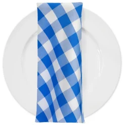 Polyester Checker (Gingham) Table Napkin in Royal