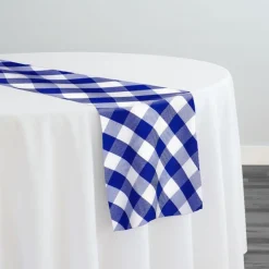 Polyester Checker (Gingham) Table Runner in Royal