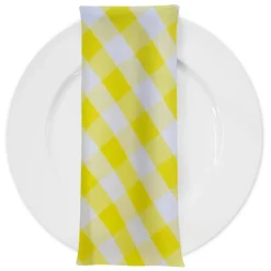 Polyester Checker (Gingham) Table Napkin in Yellow