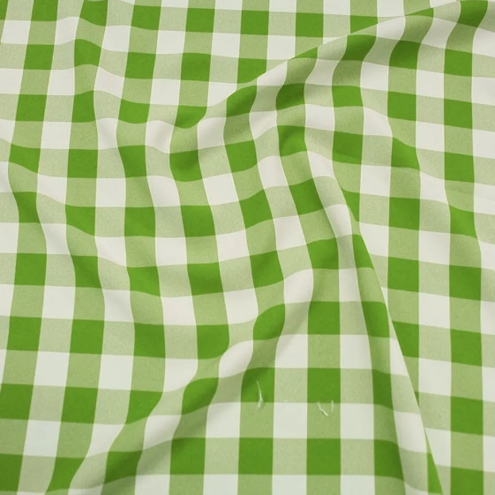 Polyester Checker (Gingham) Table Linen in Lime