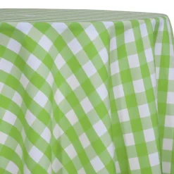 Polyester Checker (Gingham) Table Linen in Lime