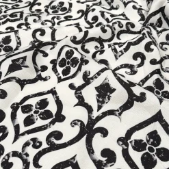 Portofino (Slub Print) Table Linen in Black