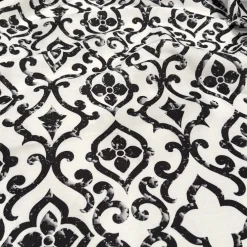 Portofino (Slub Print) Table Linen in Black