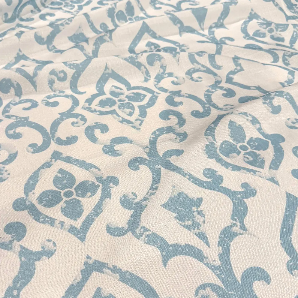 Portofino (Slub Print) Table Linen in Lt Blue