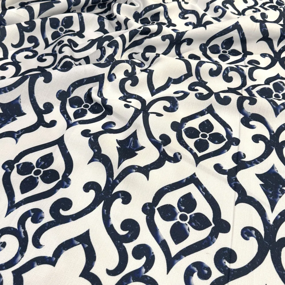 Portofino (Slub Print) Table Linen in Navy