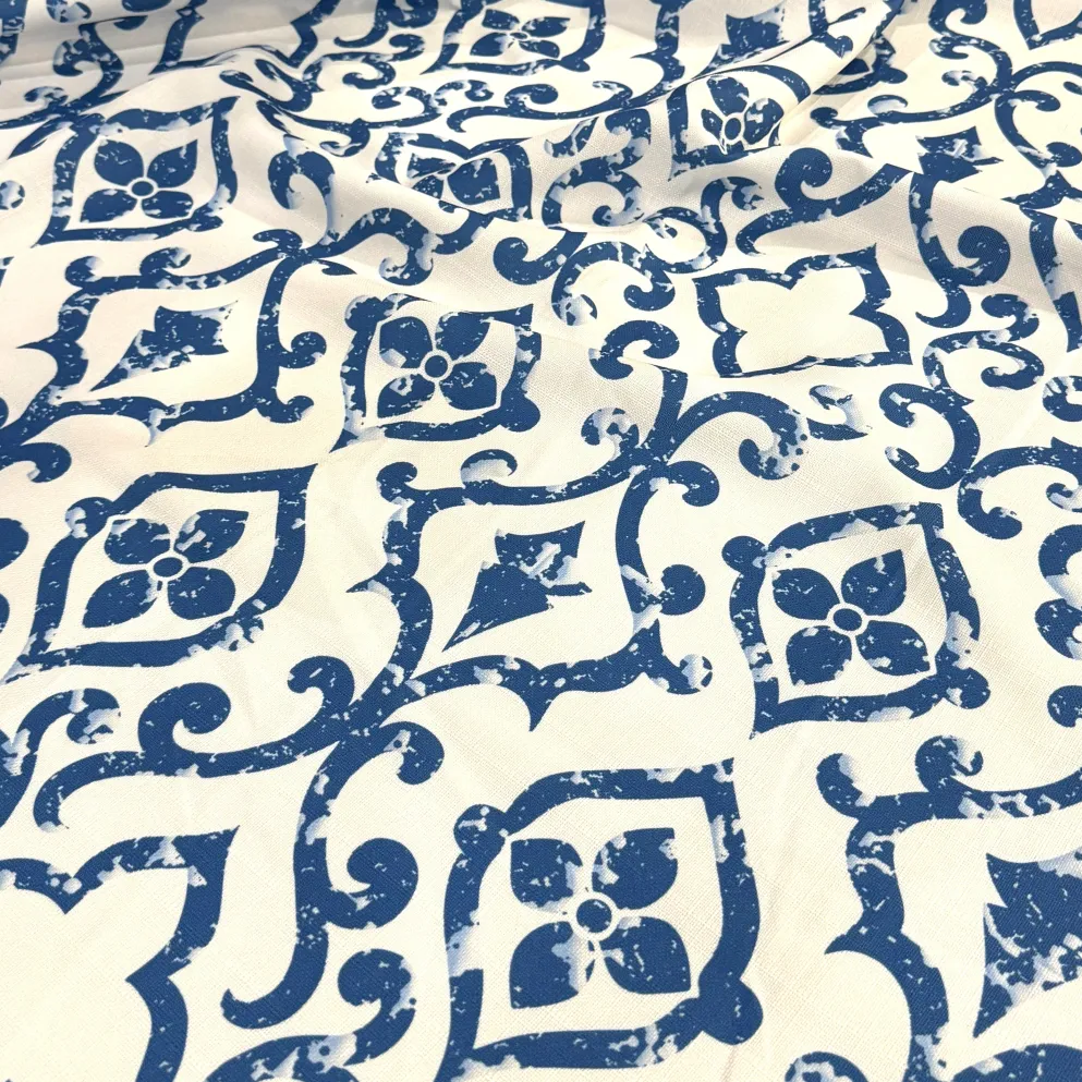 Portofino (Slub Print) Table Linen in Royal
