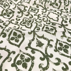 Portofino (Slub Print) Table Linen in Willow Green