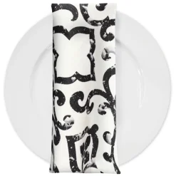 Portofino (Slub Print) Table Napkin in Black