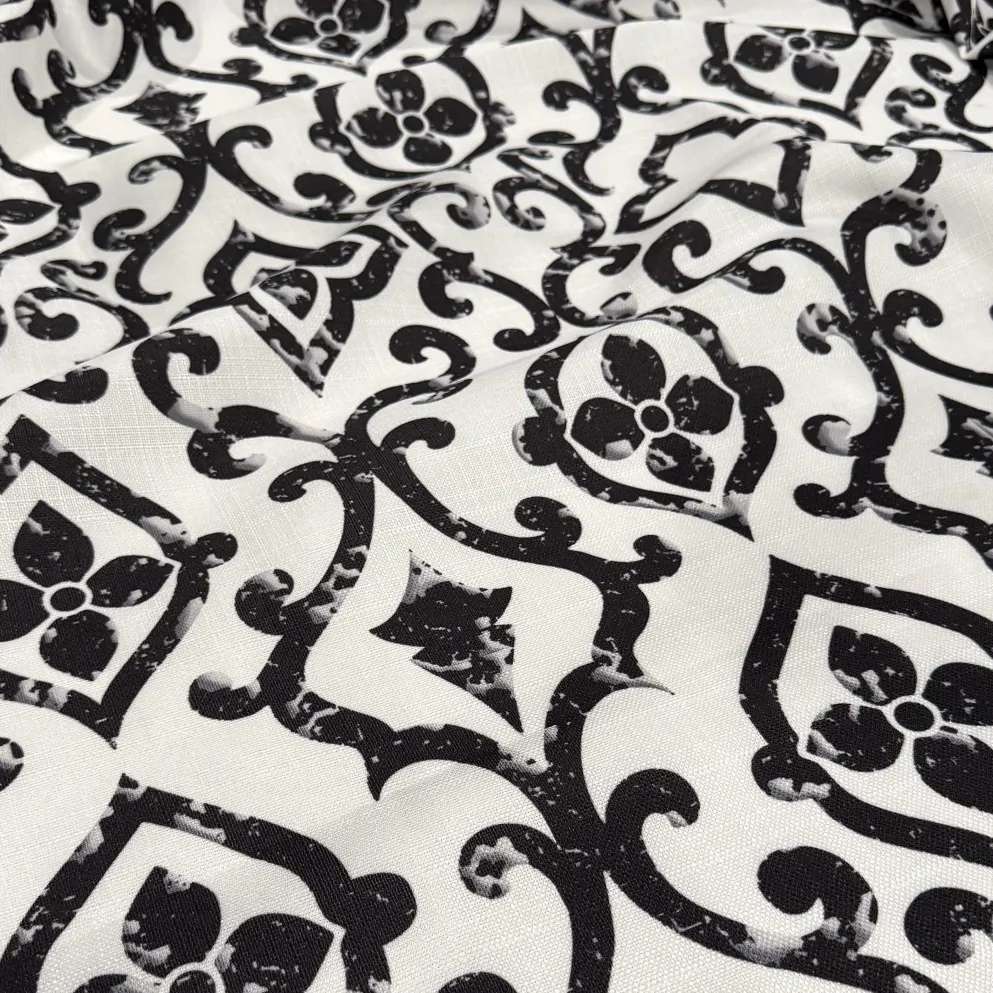Portofino (Slub Print) Table Napkin in Black