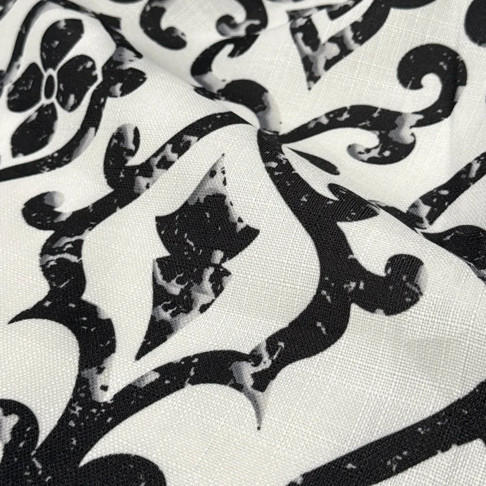Portofino (Slub Print) Table Napkin in Black
