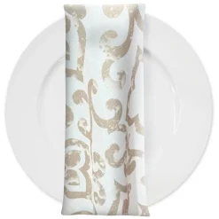 Portofino (Slub Print) Table Napkin in Taupe