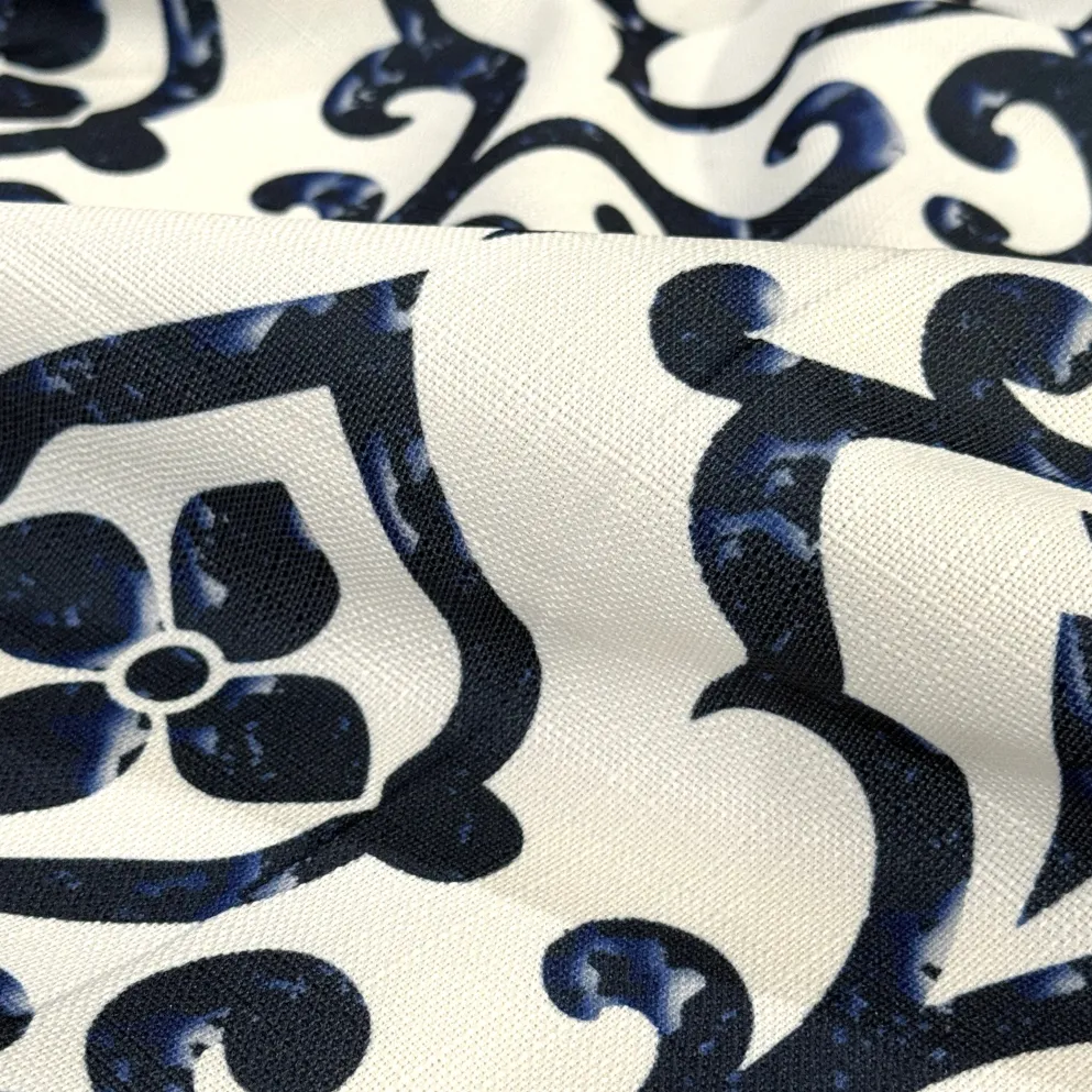 Portofino (Slub Print) Table Runner in Navy