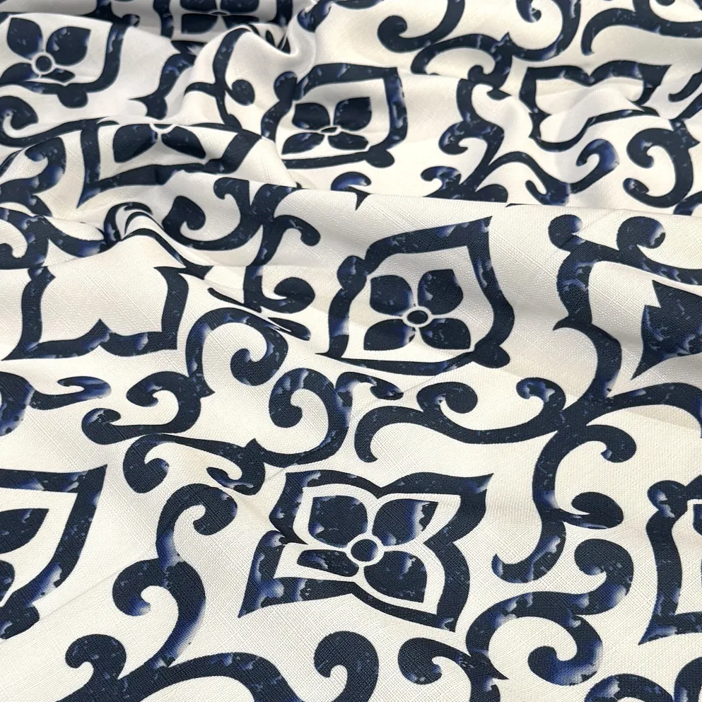 Portofino (Slub Print) Table Runner in Navy