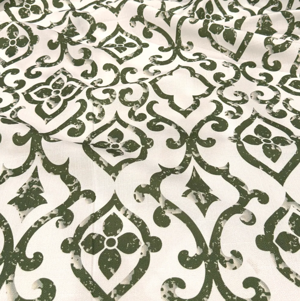 Portofino (Slub Print) Table Runner in Willow Green