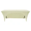 Premium Spandex (6'x18" w/ Side Open) Banquet Table Cover in Ivory