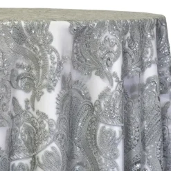 Princess Lace Table Linen in Silver