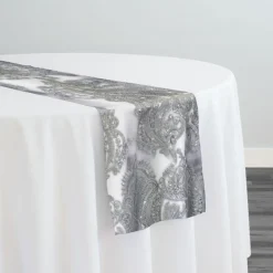 Princess Lace Table Runner in Silver