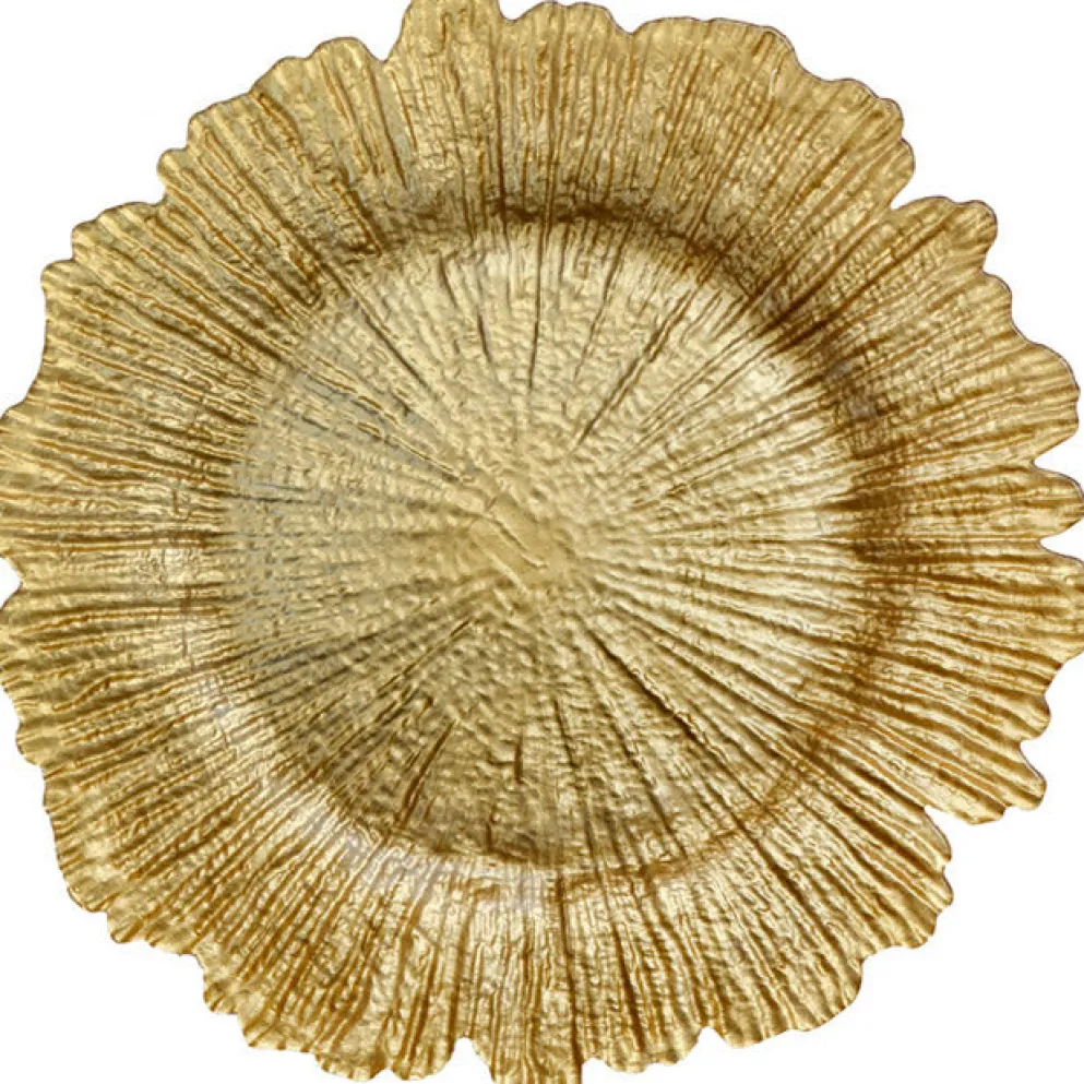 Reef - Glass Charger Plate in Gold (Item # 0126)