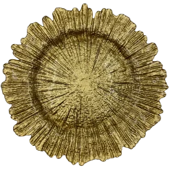 Reef - Glass Charger Plate in Gold (Item # 0126)