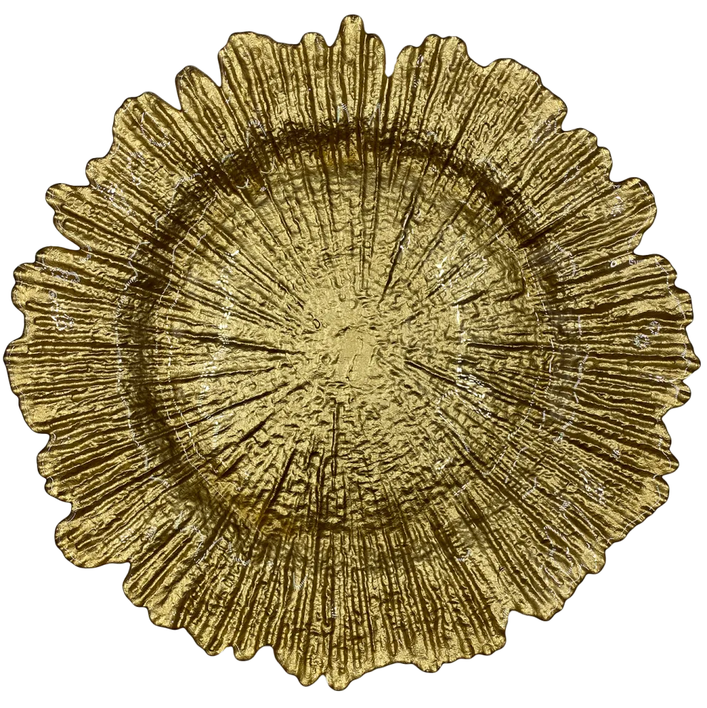 Reef - Glass Charger Plate in Gold (Item # 0126)