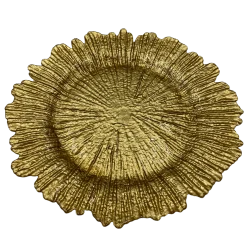 Reef - Glass Charger Plate in Gold (Item # 0126)