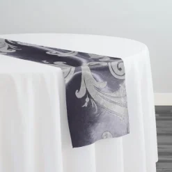Regal Jacquard (Reversible) Table Runner in Purple Grey