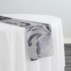 Regal Jacquard (Reversible) Table Runner in Purple Grey