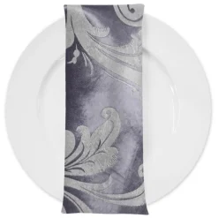 Regal Jacquard (Reversible) Table Napkin in Purple and Grey
