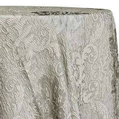Regency Damask Sheer Table Linen in Champagne
