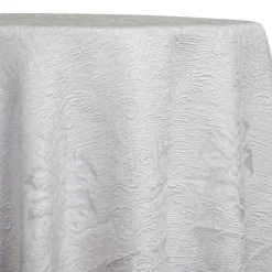 Regency Damask Sheer Table Linen in White