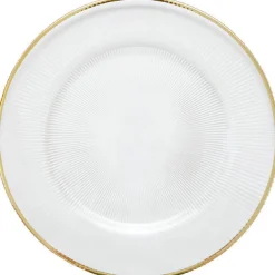 Ribbed Halo - Glass Charger Plate in Gold (Item # 0240)