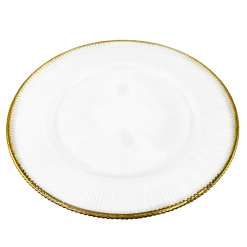 Ribbed Halo - Glass Charger Plate in Gold (Item # 0240)