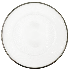 Ribbed Halo - Glass Charger Plate in Silver (Item # 0240)