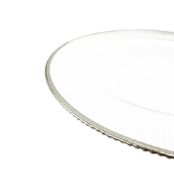 Ribbed Halo - Glass Charger Plate in Silver (Item # 0240)