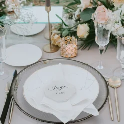 Ribbed Halo - Glass Charger Plate in Silver (Item # 0240)