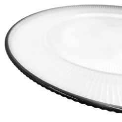 Ribbed Halo - Glass Charger Plate in Black (Item # 0240)