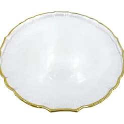 Ribbon - Glass Charger Plate in Gold (Item # 0296)
