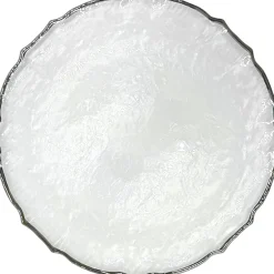 Ribbon - Glass Charger Plate in Silver (Item # 0296)