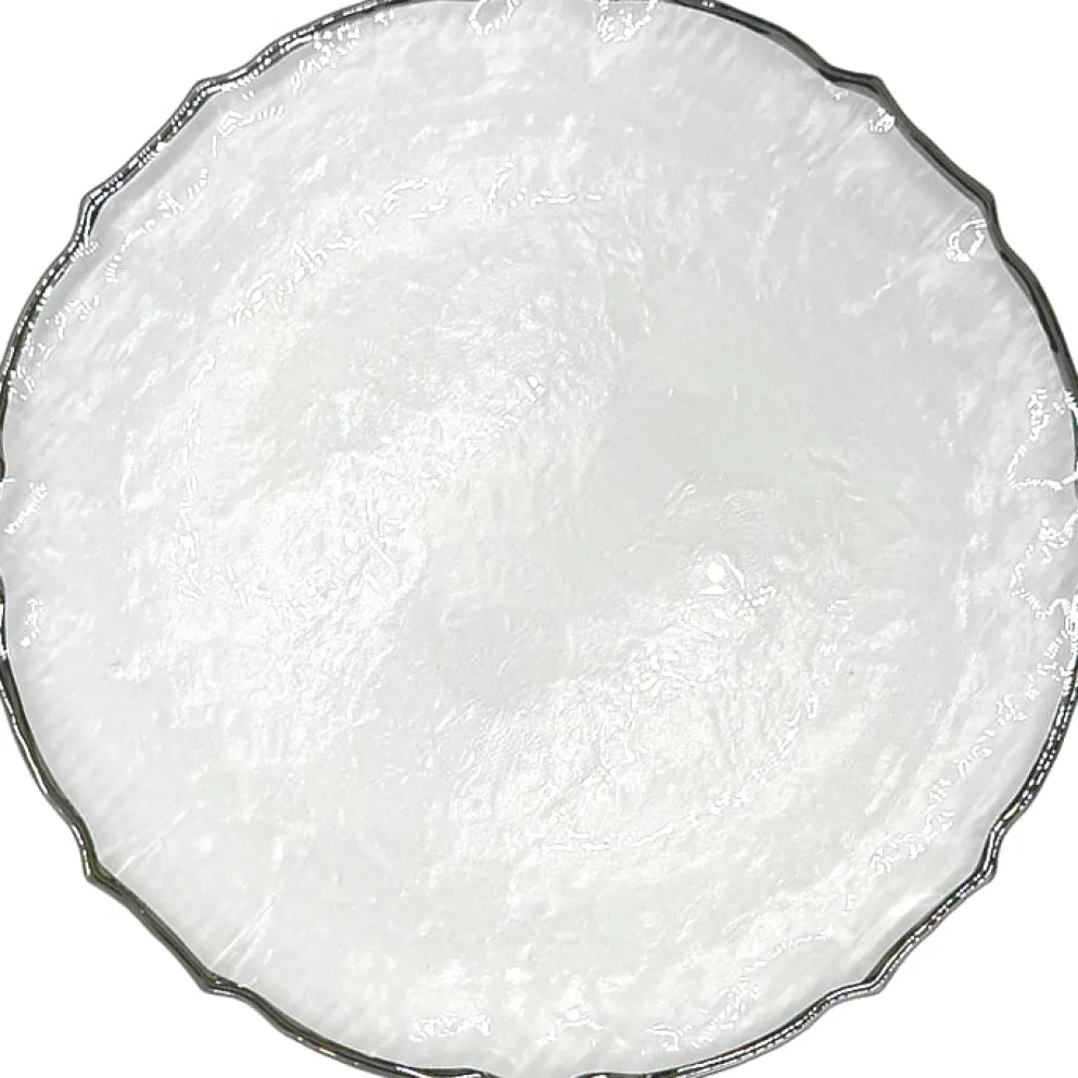 Ribbon - Glass Charger Plate in Silver (Item # 0296)