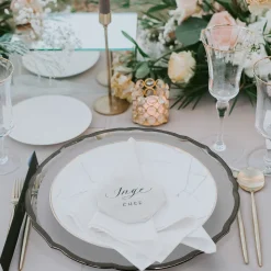 Ribbon - Glass Charger Plate in Silver (Item # 0296)