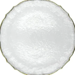 Ribbon - Glass Charger Plate in Champagne (Item # 0296)