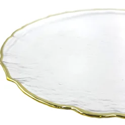 Ribbon - Glass Charger Plate in Champagne (Item # 0296)