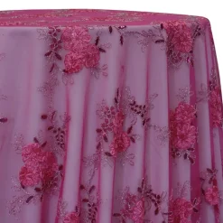 Ribbon Mesh Lace Table Linen in Fuchsia